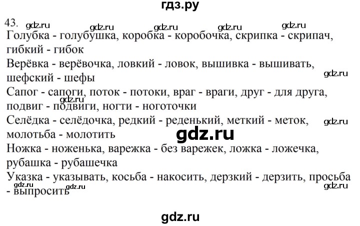ГДЗ по русскому языку 5 класс  Ладыженская   упражнение - 43, Решебник к учебнику 2021