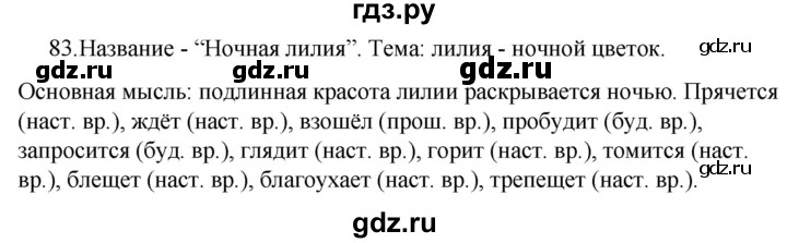 ГДЗ по русскому языку 5 класс  Ладыженская   упражнение - 83, Решебник к учебнику 2021