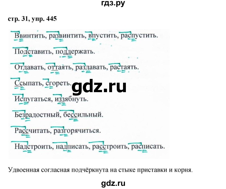 Русский язык 7 класс упр 445