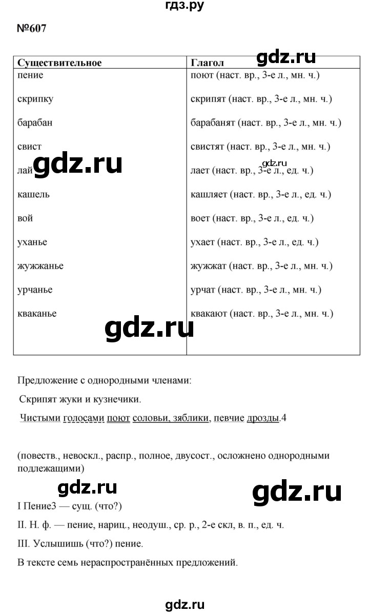ГДЗ Упражнение 607 Русский Язык 5 Класс Ладыженская, Баранов