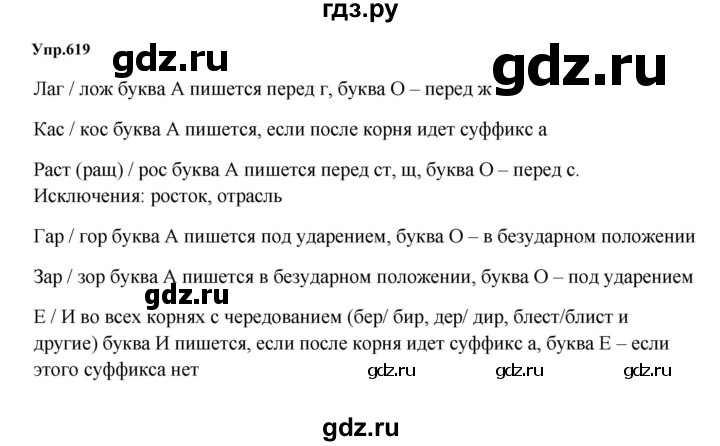 ГДЗ по русскому языку 5 класс  Ладыженская   упражнение - 619, Решебник к учебнику 2023