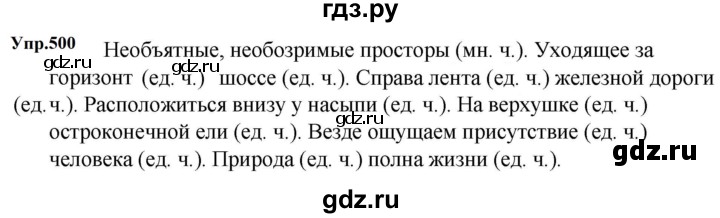 ГДЗ по русскому языку 5 класс  Ладыженская   упражнение - 500, Решебник 2023
