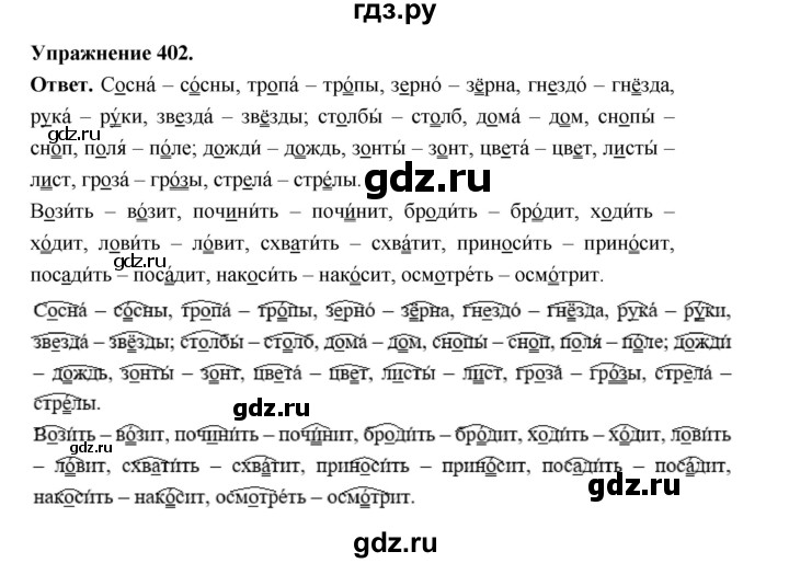 ГДЗ по русскому языку за 5 класс Ладыженская, Баранов, Тростенцова ответ на номер 402, Решебник 2025