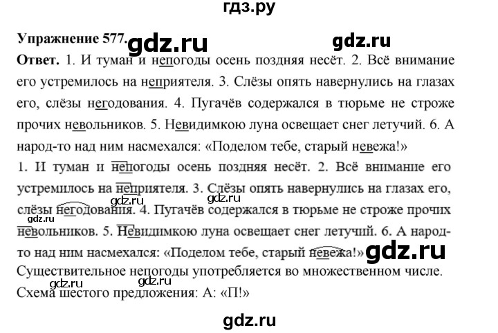 ГДЗ по русскому языку за 5 класс Ладыженская, Баранов, Тростенцова ответ на номер 577, Решебник 2025