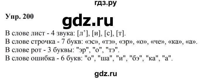 ГДЗ по русскому языку за 5 класс Ладыженская, Баранов, Тростенцова ответ на номер 200, Решебник 2023