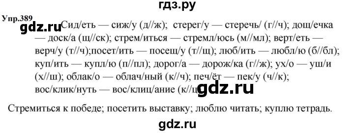 ГДЗ по русскому языку за 5 класс Ладыженская, Баранов, Тростенцова ответ на номер 389, Решебник 2023