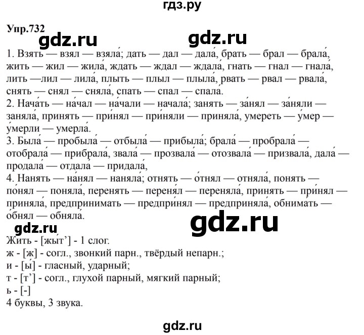 ГДЗ по русскому языку за 5 класс Ладыженская, Баранов, Тростенцова ответ на номер 732, Решебник 2023
