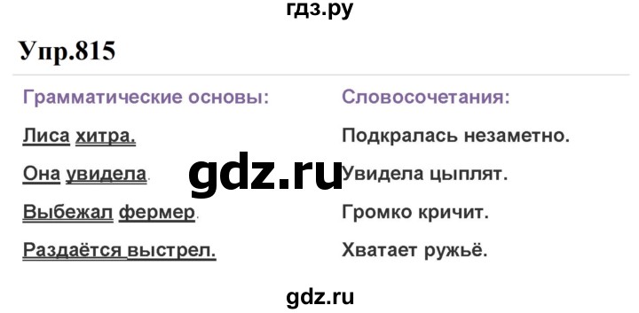 ГДЗ по русскому языку за 5 класс Ладыженская, Баранов, Тростенцова ответ на номер 815, Решебник 2023
