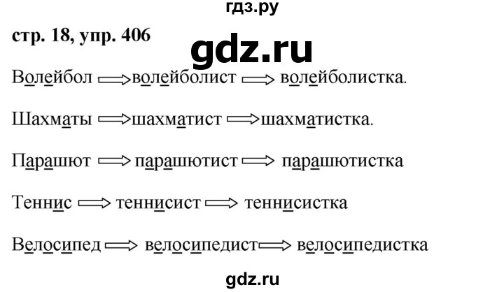 ГДЗ по русскому языку за 5 класс Ладыженская, Баранов, Тростенцова ответ на номер 406, Решебник 2016