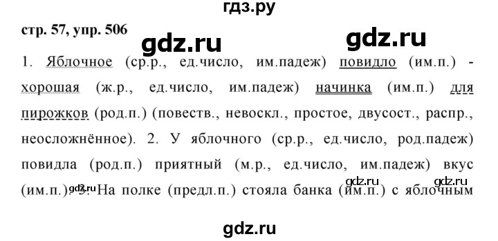 ГДЗ по русскому языку за 5 класс Ладыженская, Баранов, Тростенцова ответ на номер 506, Решебник 2016