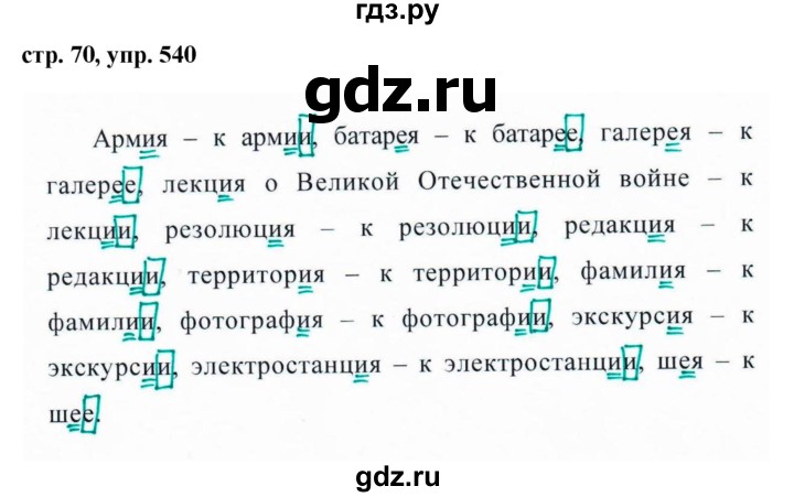 ГДЗ по русскому языку за 5 класс Ладыженская, Баранов, Тростенцова ответ на номер 540, Решебник 2016