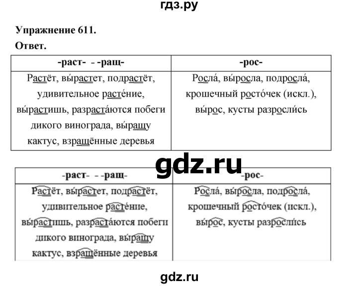 ГДЗ по русскому языку за 5 класс Ладыженская, Баранов, Тростенцова ответ на номер 610, Решебник 2025