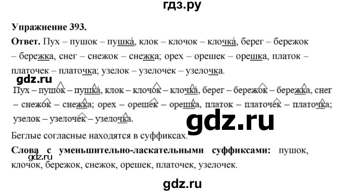 ГДЗ по русскому языку за 5 класс Ладыженская, Баранов, Тростенцова ответ на номер 393, Решебник 2025