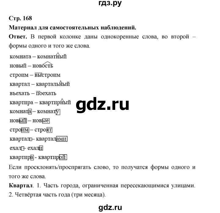 ГДЗ по русскому языку за 5 класс Ладыженская, Баранов, Тростенцова ответ на материал для самостоятельных наблюдений страница 168, Решебник 2025
