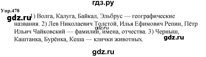 ГДЗ по русскому языку за 5 класс Ладыженская, Баранов, Тростенцова ответ на номер 478, Решебник 2023