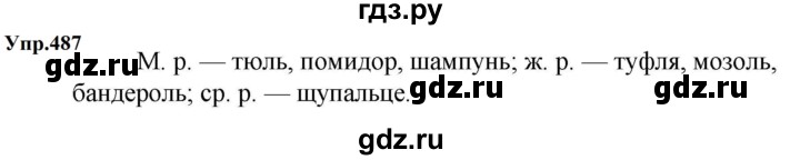 ГДЗ по русскому языку за 5 класс Ладыженская, Баранов, Тростенцова ответ на номер 487, Решебник 2023
