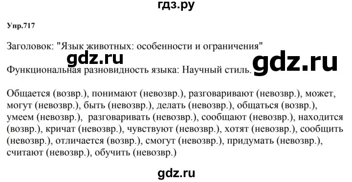 ГДЗ по русскому языку за 5 класс Ладыженская, Баранов, Тростенцова ответ на номер 717, Решебник 2023