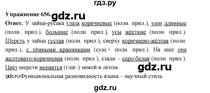 ГДЗ по русскому языку за 5 класс Ладыженская, Баранов, Тростенцова ответ на номер 656, Решебник 2025