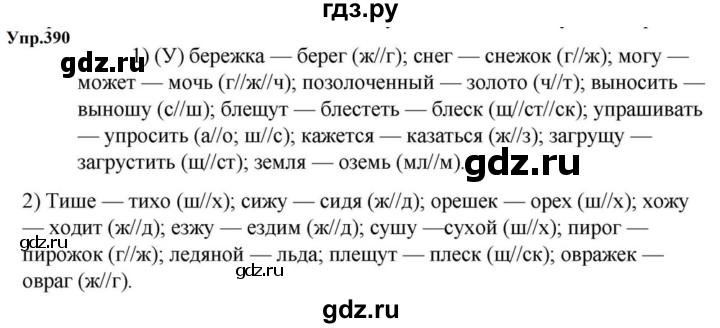 ГДЗ по русскому языку за 5 класс Ладыженская, Баранов, Тростенцова ответ на номер 390, Решебник 2023