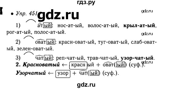 ГДЗ по русскому языку 5 класс  Львова   упражнение - 451, Решебник №1