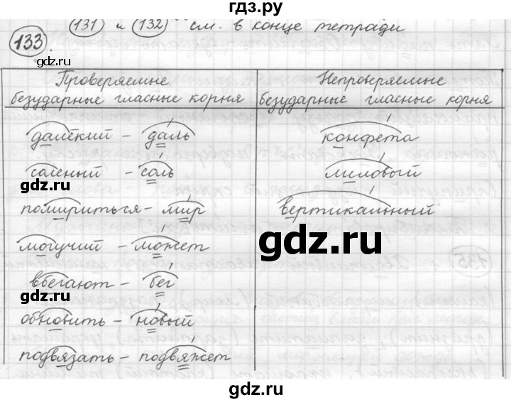 ГДЗ по русскому языку 5 класс  Львова   упражнение - 133, Решебник №3