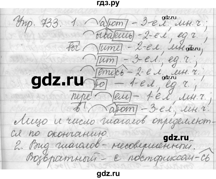 ГДЗ по русскому языку 5 класс  Львова   упражнение - 733, Решебник №3