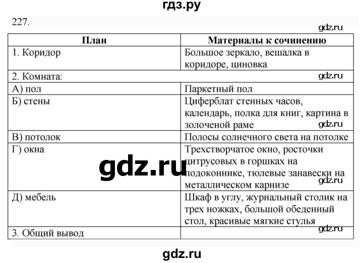 ГДЗ по русскому языку 6 класс  Ладыженская   упражнение - 227, Решебник к учебнику 2022