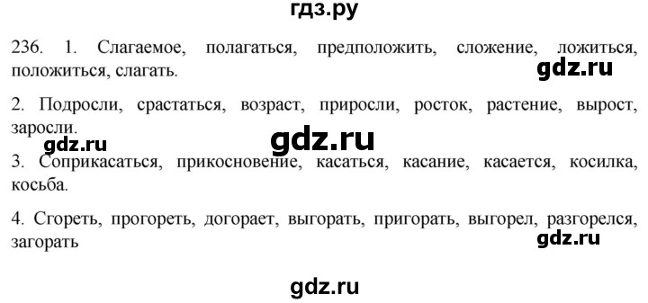 ГДЗ по русскому языку 6 класс  Ладыженская   упражнение - 236, Решебник к учебнику 2022