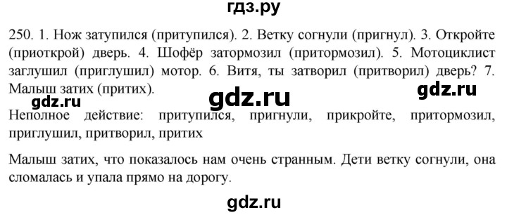 ГДЗ по русскому языку 6 класс  Ладыженская   упражнение - 250, Решебник к учебнику 2022