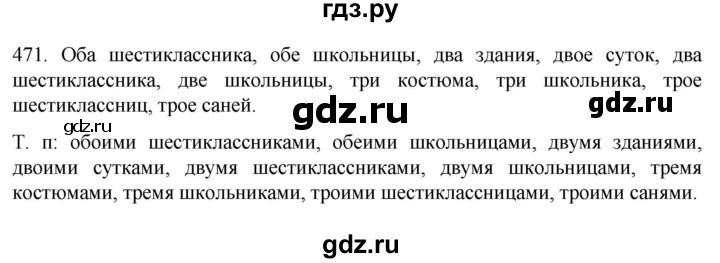 ГДЗ по русскому языку 6 класс  Ладыженская   упражнение - 471, Решебник к учебнику 2022