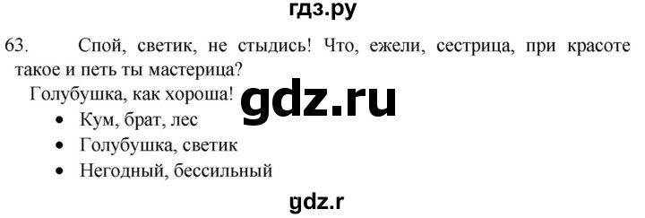 Русский язык 6 учебник 2023. Упражнение 63 по русскому языку 28.