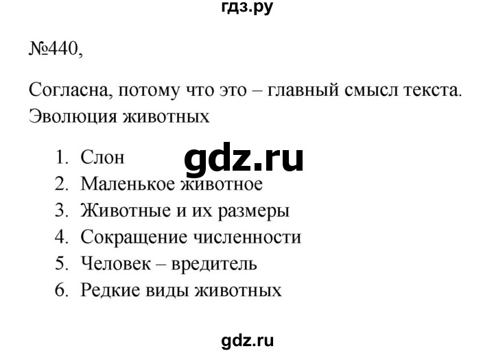 Упражнение 440 по русскому языку 6 класс