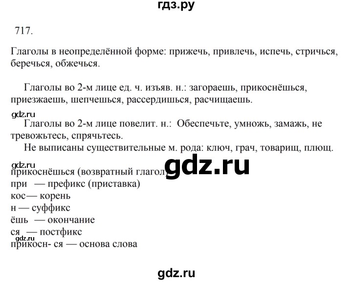 ГДЗ по русскому языку 6 класс  Ладыженская   упражнение - 717, Решебник 2024