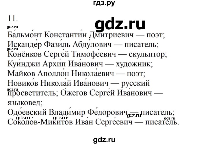 Гдз по русскому языку за 6 класс Баранов, Ладыженская ответ на номер 11, Решебник 2024