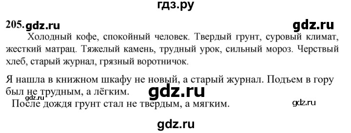 Гдз по русскому языку за 6 класс Баранов, Ладыженская ответ на номер 205, Решебник 2024