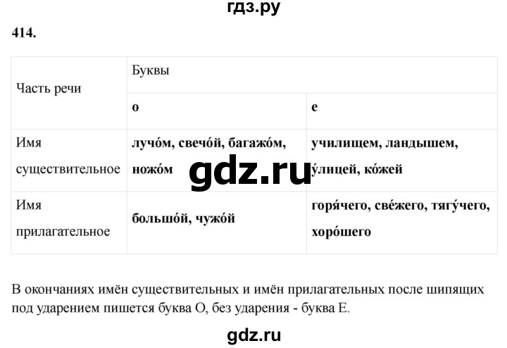 Гдз по русскому языку за 6 класс Баранов, Ладыженская ответ на номер 414, Решебник 2024