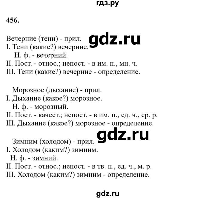 Гдз по русскому языку за 6 класс Баранов, Ладыженская ответ на номер 456, Решебник 2024