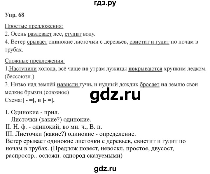 Гдз по русскому языку за 6 класс Баранов, Ладыженская ответ на номер 68, Решебник 2024