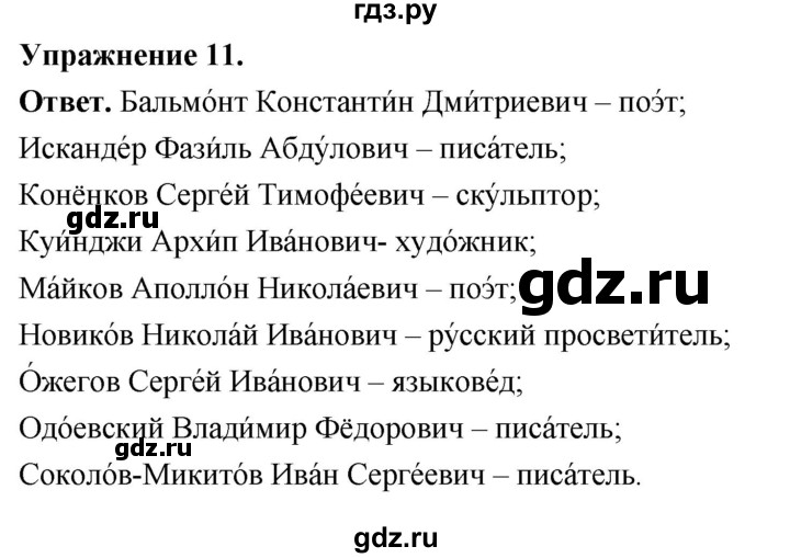 Гдз по русскому языку за 6 класс Баранов, Ладыженская ответ на номер 11, Решебник 2025