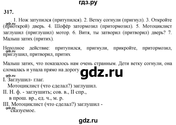 Гдз по русскому языку за 6 класс Баранов, Ладыженская ответ на номер 317, Решебник 2024