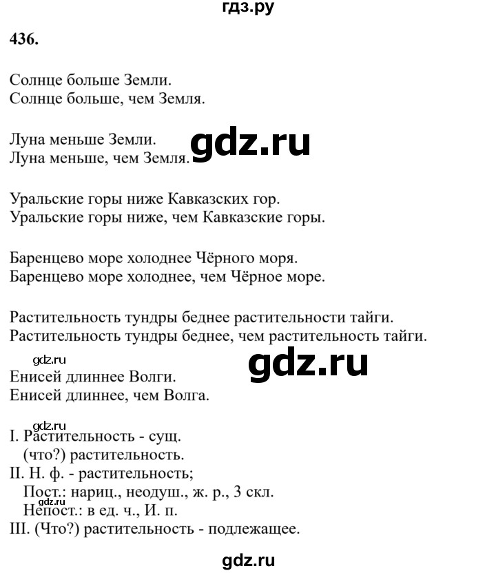 Гдз по русскому языку за 6 класс Баранов, Ладыженская ответ на номер 436, Решебник 2024