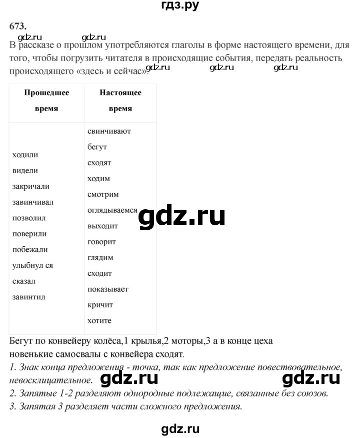 Гдз по русскому языку за 6 класс Баранов, Ладыженская ответ на номер 673, Решебник 2024