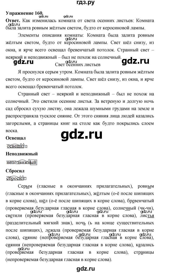 Гдз по русскому языку за 6 класс Баранов, Ладыженская ответ на номер 160, Решебник 2026