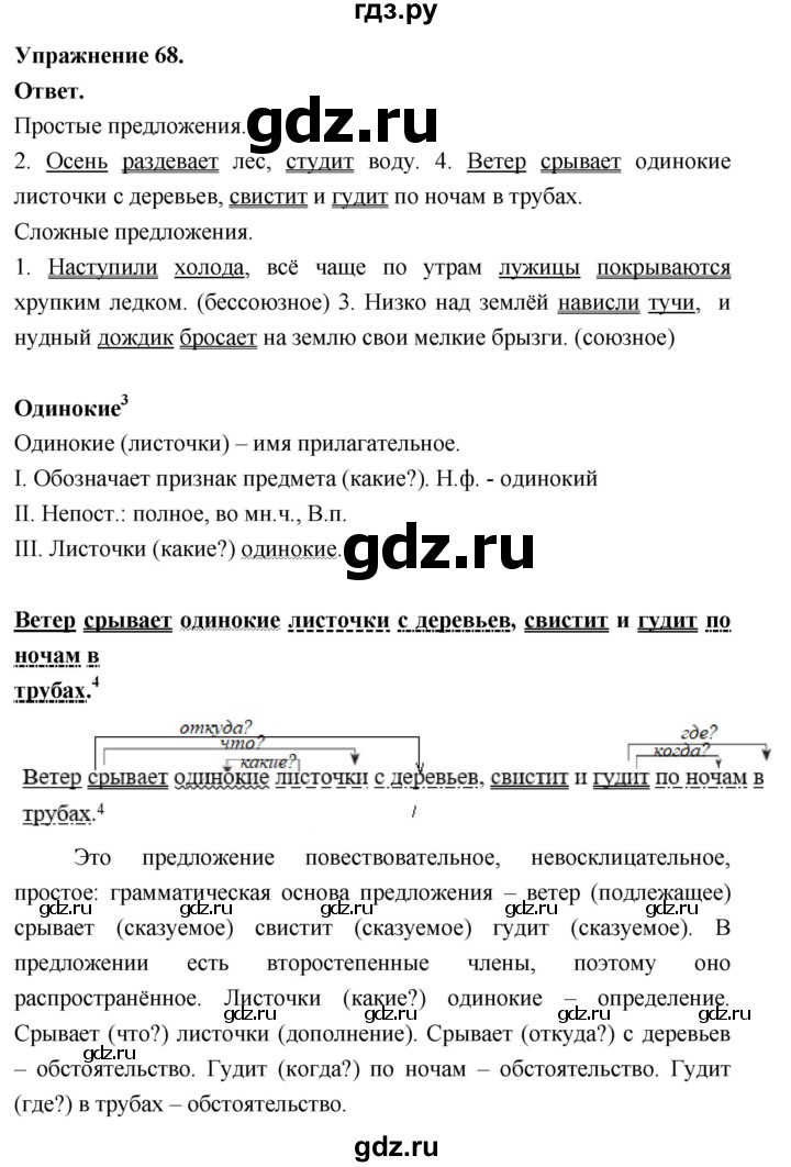 Гдз по русскому языку за 6 класс Баранов, Ладыженская ответ на номер 68, Решебник 2026