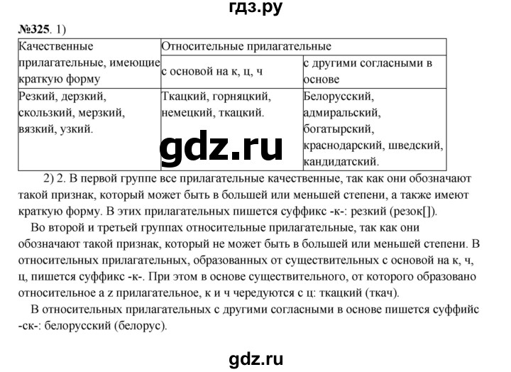 ГДЗ по русскому языку 6 класс  Разумовская   упражнение - 325, Решебник к учебнику 2023