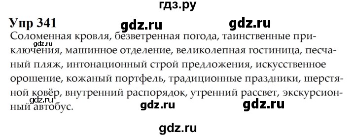 ГДЗ по русскому языку 6 класс  Разумовская   упражнение - 341, Решебник к учебнику 2023