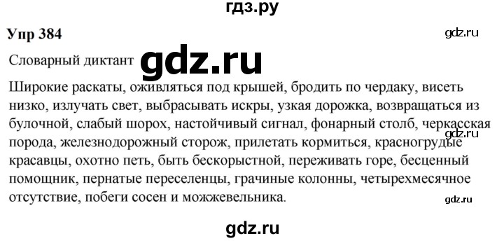 ГДЗ по русскому языку 6 класс  Разумовская   упражнение - 384, Решебник к учебнику 2023