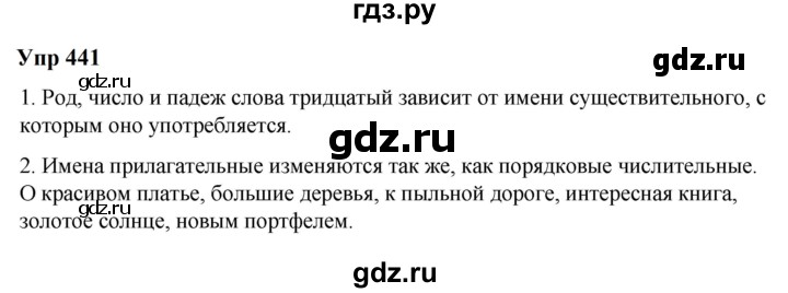 ГДЗ по русскому языку 6 класс  Разумовская   упражнение - 441, Решебник к учебнику 2023