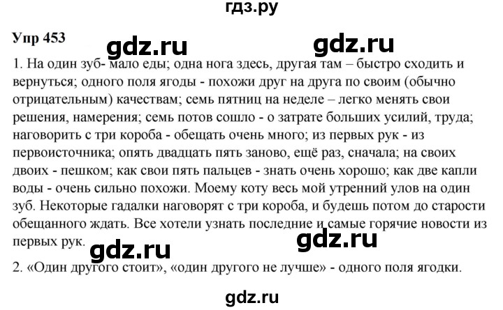 ГДЗ по русскому языку 6 класс  Разумовская   упражнение - 453, Решебник к учебнику 2023