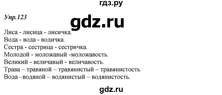 ГДЗ по русскому языку 6 класс  Разумовская   упражнение - 123, Решебник к учебнику 2015